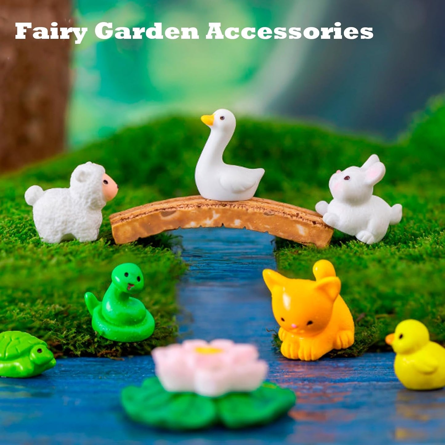 51pcs Fairy Garden Accessories, Mini Resin Animals to Hide, Miniature Figurines Bulk for Landscape Garden Aquarium Outdoor DIY Decor