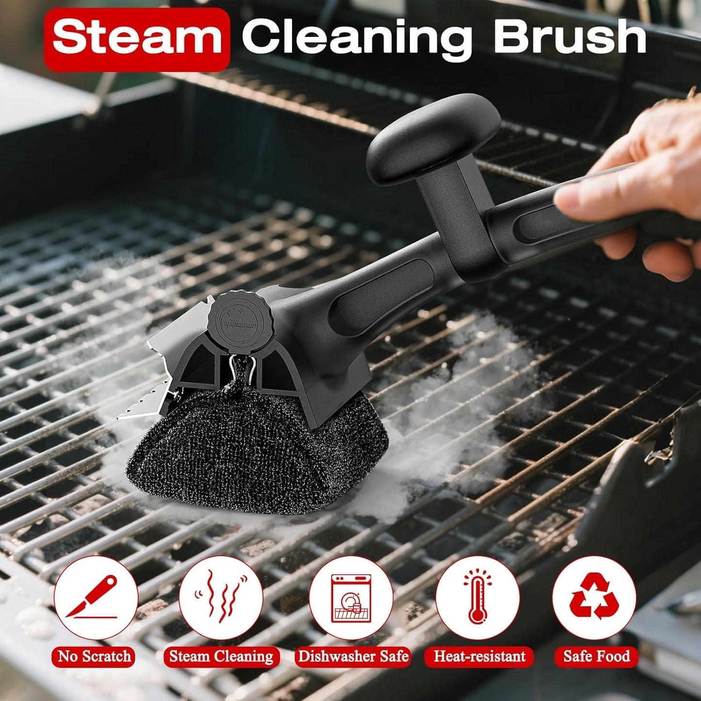 2 Pack Replaceable Cleaning Head, Grill Brush Bristle Free