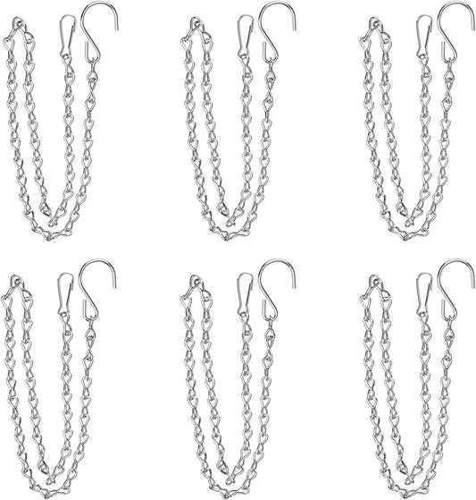 6 Pack 19.7 Inch Silver Hanging Chain for Hanging Bird Feeders, Bird Houses, Planters, Baskets, Birdbaths, Lanterns, Wind Chimes, Billboards, Signs and Ornaments