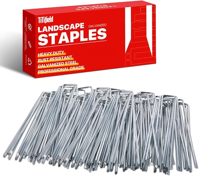 240 Pack Landscape Staples Garden Staples Yard Stakes 6 Inch 11 Gauge Anti-Rust Heavy-Duty Fence Stakes Metal Sod Pins for Weed Barrier Fabric Irrigation Tubing Hose