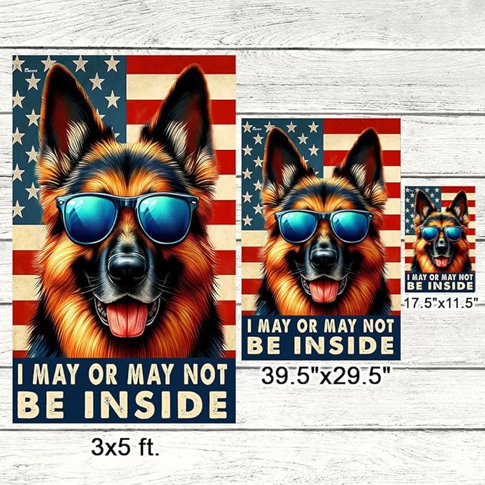 American Flag-Funny German Shepherd Dog American Flag TQN2748F, 3x5 ft. Flag-USA Flags Premium Polyester-Decorative Indoor Outdoor Flag