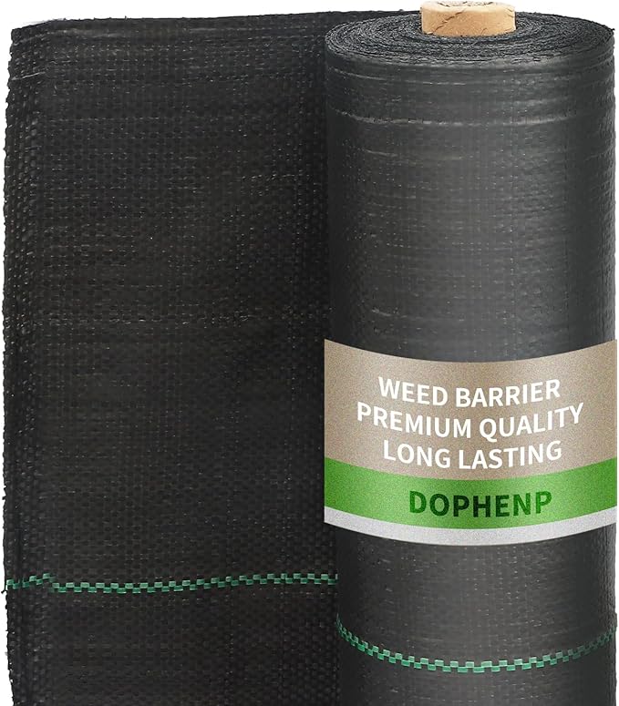 3x100ft 3.2OZ, Weed Barrier Landscape Fabric Heavy Duty, Woven Weed Control Fabric, High Permeability Good for Flower Bed, Geotextile Fabric Underlayment, Driveway (6ft*100ft)