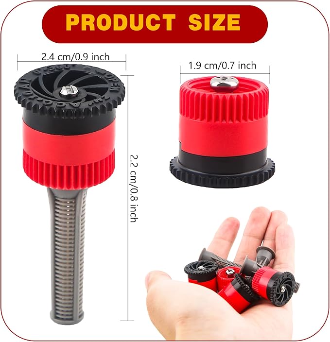 24 Pcs Variable Arc Nozzle Adjustable Sprinkler Nozzle High Efficiency Replacement Pop-up Sprinkler Heads Compatible for Sprinklers, 10VAN