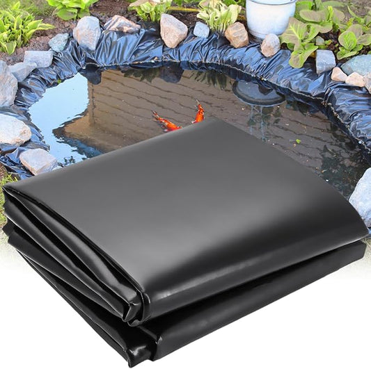 7 x 10 FT Pond Liner, HDPE Pond Liners for Outdoor Ponds 20 Mil Easy Cutting Puncture Resistant Impermeable Pond Liners Skins for Koi Fish, Water Garden Waterfall Fountain Aquaculture Pond