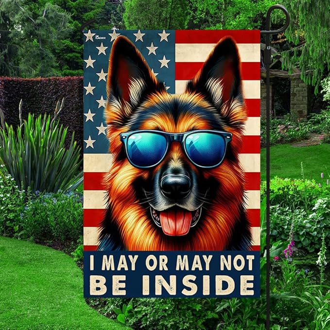 American Flag-Funny German Shepherd Dog American Flag TQN2748F, 3x5 ft. Flag-USA Flags Premium Polyester-Decorative Indoor Outdoor Flag