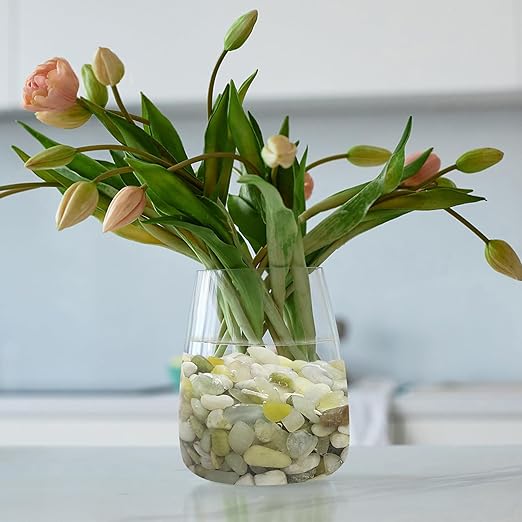 5LB Succulent Jade Pebbles, 3/8 Inch Natural Decorative Polished Stones, River Rocks for Vase, Flowerpot, Indoor and Garden Decoration