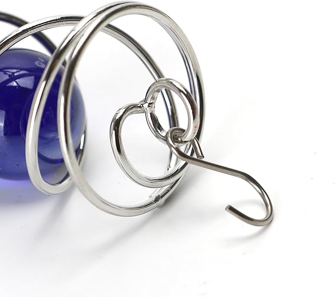 5pcs Wind Spinner Tail Gazing Ball Spiral Stabilizer Tails for Indoor and Outdoor Decoration, (7.1'') 18cm Stainless Steel Hanging with Swivel Hook Garden Decorative