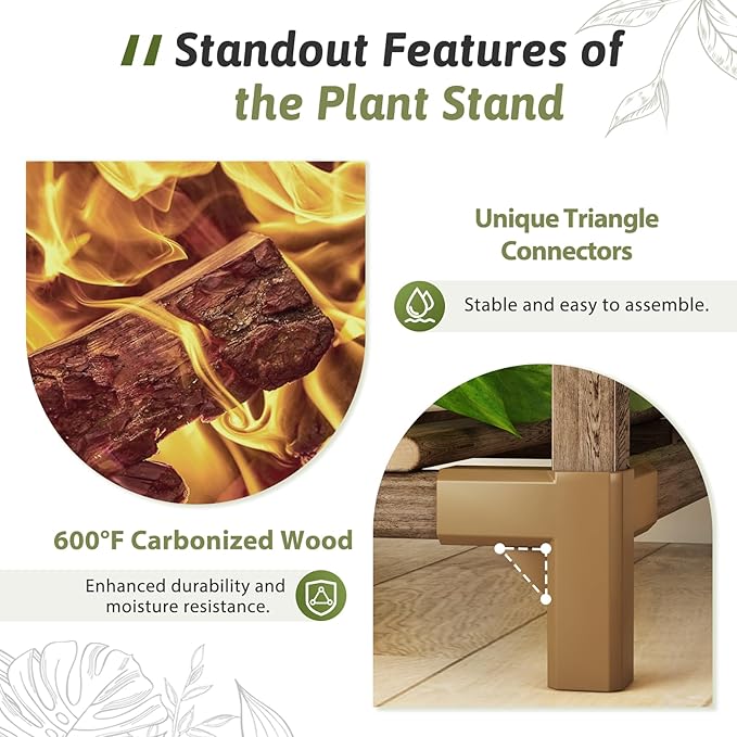 63'' Tall Plant Stand Indoor Outdoor 14-Tier Heavy Duty Plant Shelf for Plants Large Plant Stands for Living Room Garden Balcony Patio Hanging Planter Stand