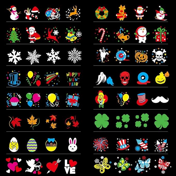 Holiday Projector Light, Syslux Halloween Christmas Projector Lights 16 HD Slides LED Waterproof Light Outdoor Indoor Light with Remote Control for Party Garden Halloween Xmas Holiday Landscape Decor