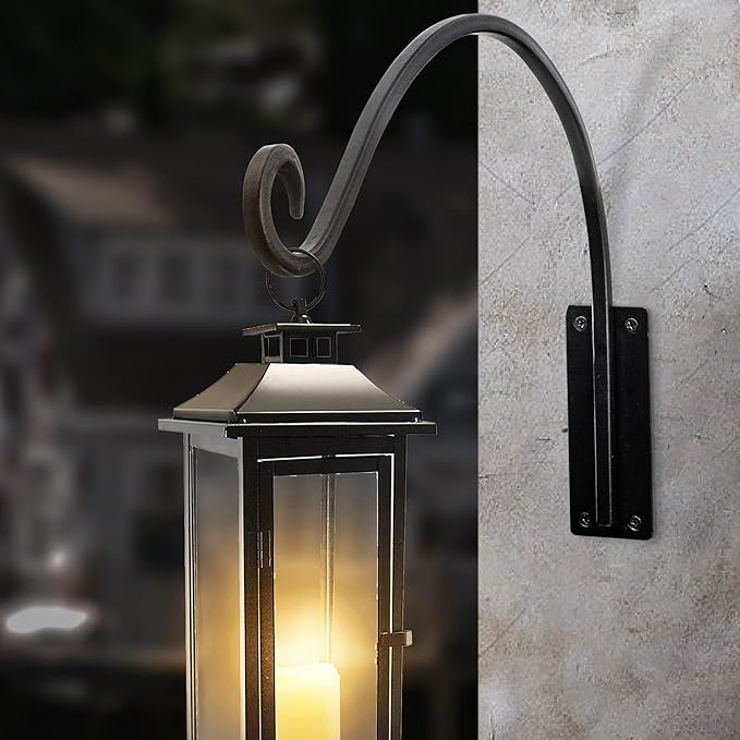 AJART Hanging Plant Hanger Outdoor: 2Pieces Bird Feeder Wall Hooks - 16-Inch Heavy-Duty Plant Bracket Hook for Hanging Flower Baskets