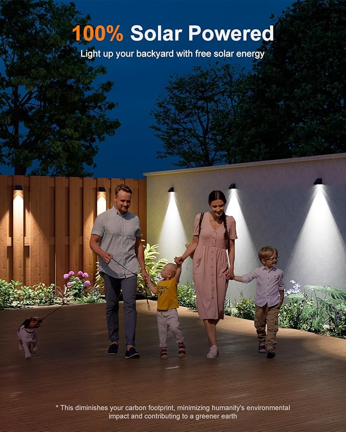 12 Pack Decorative Solar Powered Fence Lights Outdoor Waterproof with Cool White LED Spot Lens, for Outside Wall, Deck, Patio, Yard, Rail, Garage, Pool, Designed for Enhanced Security, Easy Install