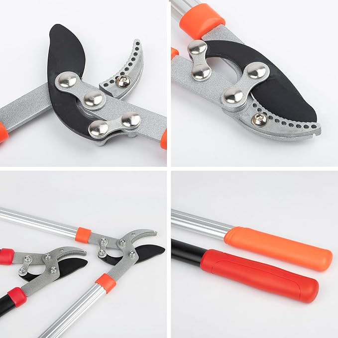 Heavy Duty Garden Lopper Pruning Shears, Aluminum Alloy or Carbon Steel, Tree Branch Cutter with Non-slip Handle, Labor-saving Gardening Tools, Yard, Orchard (Vigorously cut 59cm aluminum alloy)