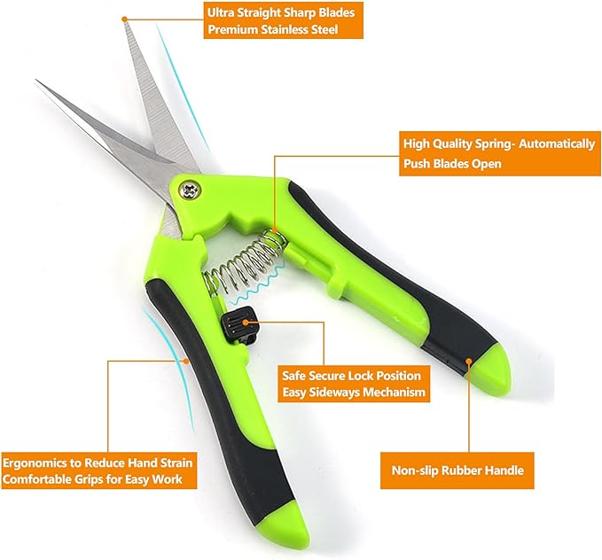 5Pcs Succulent Tools Mini Garden Small Gardening Tools Indoor, Pruning Shear Gardening Scissors, Hand kit for Bonsai, Cactus, Fairy, Houseplant of Transplanting, Repotting, Seedling Soil