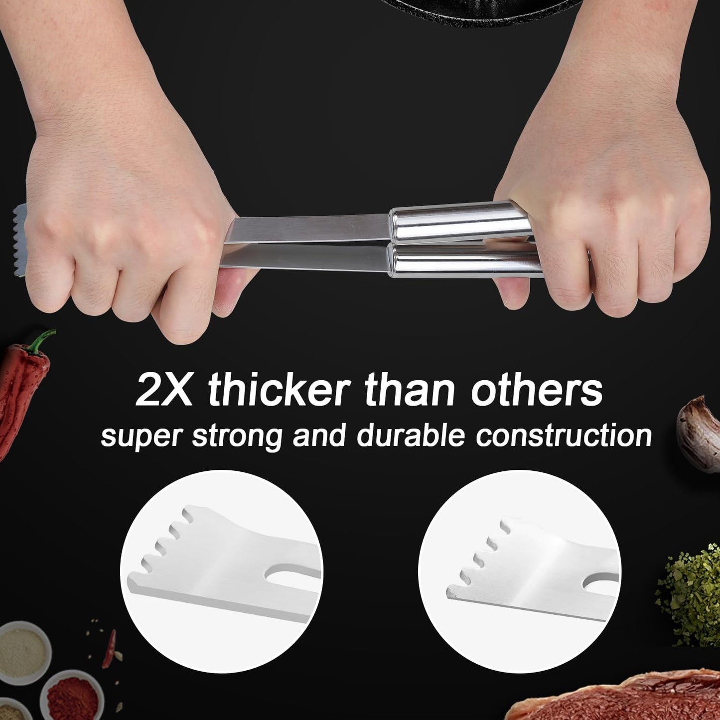 Anpro Grilling Accessories Grill Kit- Grill Set, Grilling Utensil Set, BBQ Accessories, BBQ Kit, BBQ Grill Tools, Grilling Gifts for Father's Day, Smoker, Camping, Kitchen,21 PCS-Standard Silver