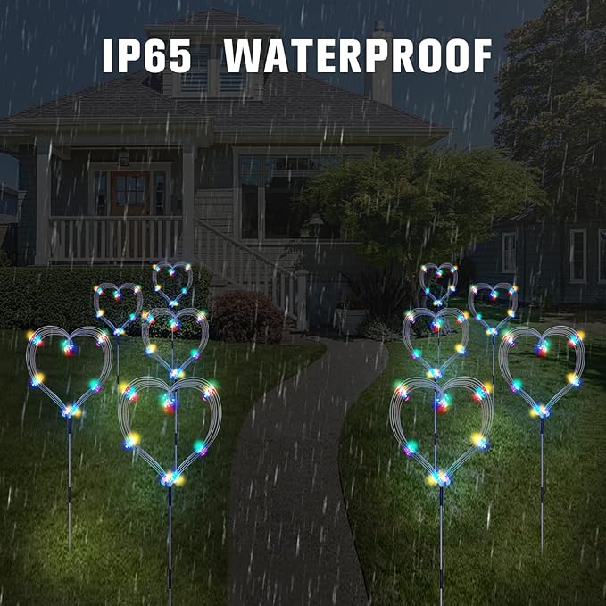 6 Pack Solar Garden Lights, Firework Lights, Decorative, 8 Lighting Modes with Remote 120 LED Twinkling Waterproof Landscape Outdoor Decor, for Pathway Backyard Walkway Patio(Colorful)