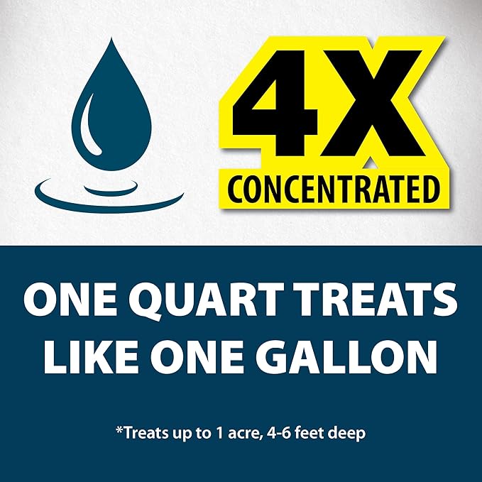 Airmax Nature's Blue Pond Dye 4X Concentrate for Outdoor Ponds & Lakes, Natural Pond Colorant & Beauty Enhancer, Block Ultraviolet Rays, Fish, Bird & Livestock Safe, Easy Liquid Application, 1 Quart