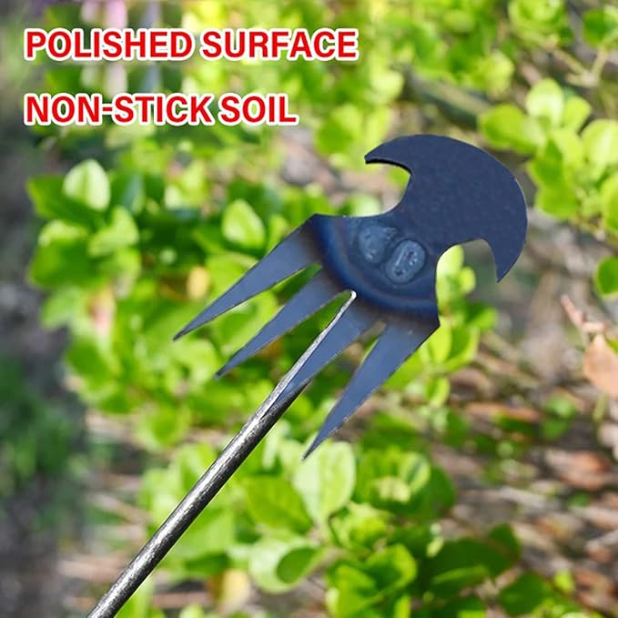Amposei Weeding Artifact Uprooting Weeding Tool, Multifunctional Weeder, Hand Weeder Tool, Stand Up Weed Puller Tool with Handle for Garden Yard Farm Weed Removal (20in, Metal Handle)