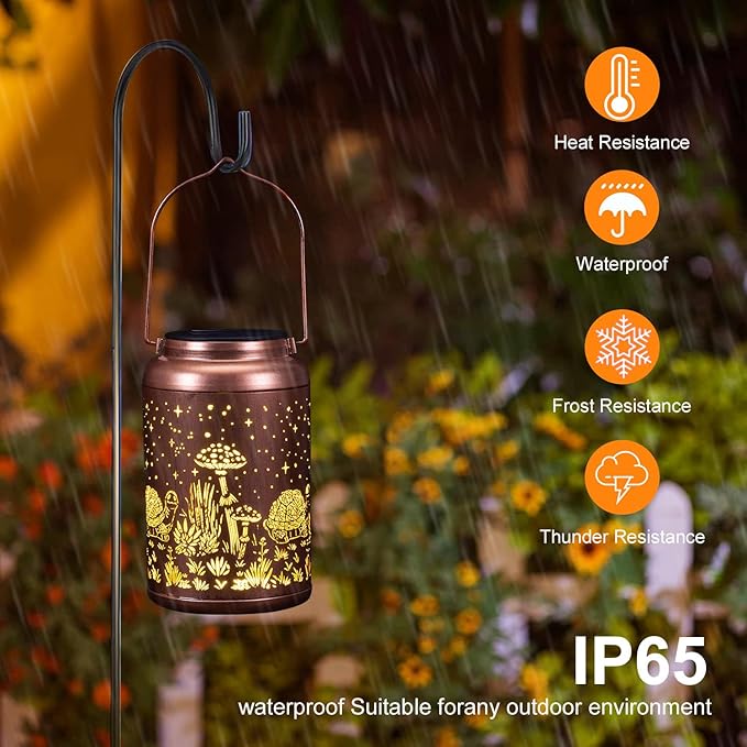 2 Pack Turtle Solar Lanterns Outdoor Waterproof - Birthday Gifts for Women, Men, Mom, Tortoise Solar Lights Outdoor Hanging Garden Decor for Outside, Patio, Outdoor, Yard, Lawn, Balcony