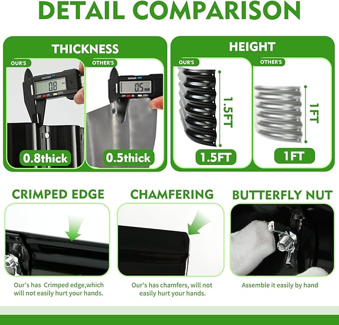 17" Tall Outdoor Garden Raised Garden Bed Kits, 5ft X 2ft Oval,0.8MM Thick Metal Raised Planter Bed/Ground Planter Box for Variety of Flowers,Herbs,Vegetables (Black, 60X24X16.5 Inches)