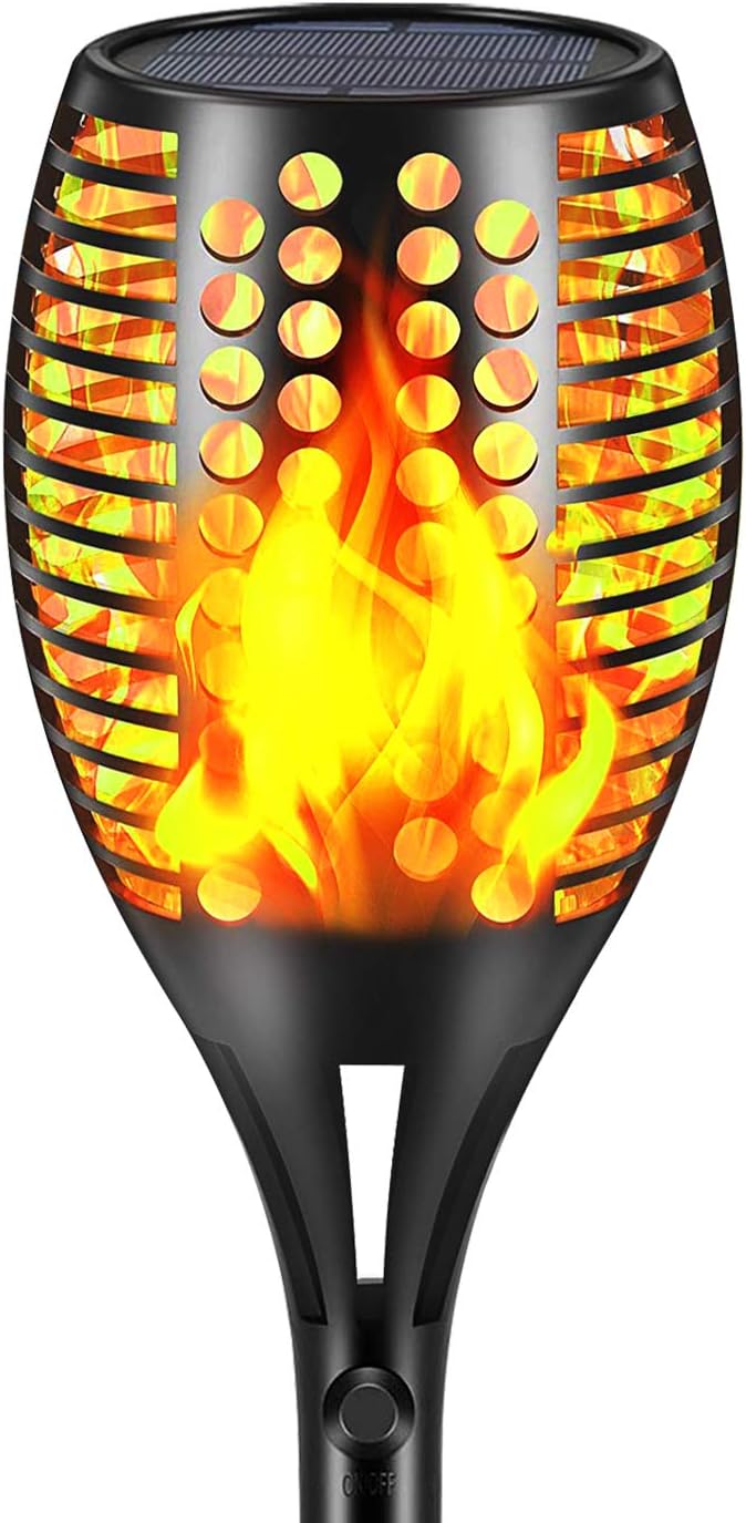 Aityvert Upgraded Larger Solar Torch Lights, Waterproof Outdoor Dancing Flames Lights, Flickering Flames Garden Lights, Landscape Decoration Pathway Patio Lights 43" 96 LED (1 Pack)