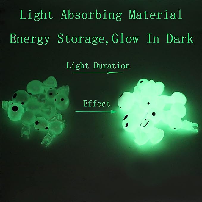 20Pcs Fairy Garden Accessories Outdoor Miniature Decor Glow in The Dark Tree Elves Luminous Ghost for Micro Landscape Gnomes Decoration Patio Lawn Yard Pot Kit
