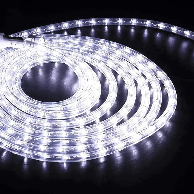 150ft LED Rope Lights Outdoor, 1080 LED Connectable and Flexible Tube Lights with 8 Modes, Waterproof LED Rope Lighting for Garden, Patio, Bedroom, Party, Pool, Indoor Outdoor Decoration (White)