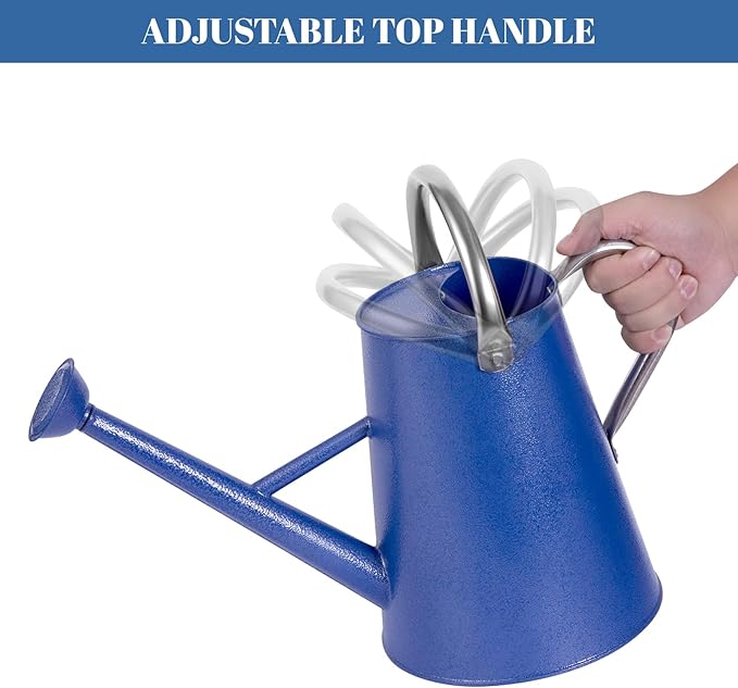 1.5 Gallon Watering Can for Outdoor Plants,Large Metal Plant Watering Pot with Removable Spout,Flower Garden Water Can Watering Pot,Galvanized Steel Watering Can with Stainless Steel Handles，Navy
