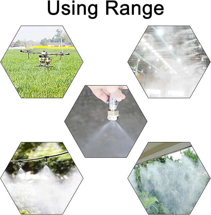 Aopin G 3/16 Brass Misting Nozzles 0.5mm / 0.02" Orifice Atomizing Mister Sprayer Nozzle Suitable For Outdoor Cooling,Garden Irrigation,Fountain, Crop Nutrient Injection, Greenhouse 16 Pcs