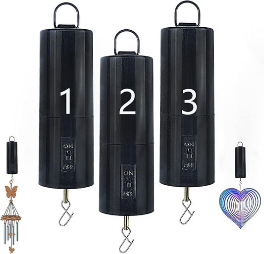 3 Pack Wind Spinner Motor Hanging Display Motor Battery Operated 20 RPM Rotating Motor Multi-Purposes for Wind Spinner Mobile Yard Decor Hanging Ornament Outdoor Sculptures-Medium Speed (3 Pcs Black)