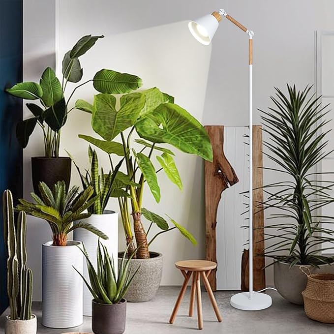 HMVPL Grow Lights for Indoor Plants Full Spectrum, Plant Lights for Indoor Growing with 20W COB Grow Light Blub, 4/8/12H Timer, Standing Tall Grow Lamp for Middle Large Plants(75'', Height Adjustable)