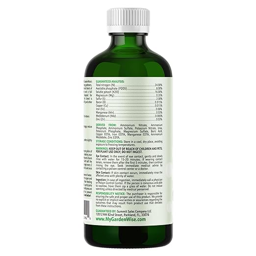 3-1-2 Liquid Fertilizer Concentrate with Micronutrients - Optimal Fiddle Leaf Fig Plant Food, Ideal for Ficus Lyrata & Fig Trees, Gold Leaf Enhanced Indoor Plant Fertilizer (16 OZ)