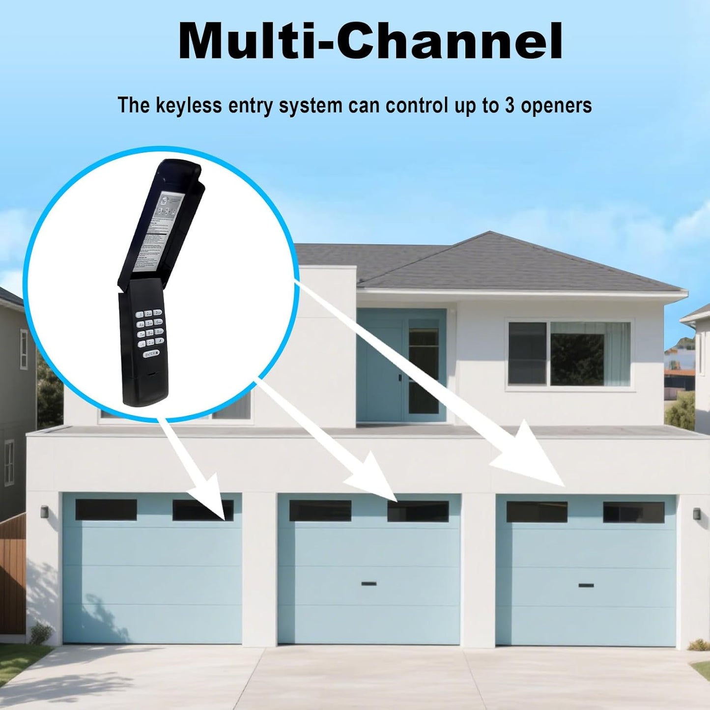 Garage Door Opener Keypad Replacement for Liftmaster Chamberlain Craftsman Garage Door Opener Keypad Compatible with Purple/Red/Orange/Green/Yellow Learn Button Since 1993 - Black Shell