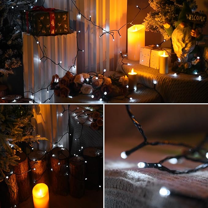 200 LED Solar String Lights for Outside, 82FT Outdoor Solar String Lights, Waterproof Solar Powered String Lights Outdoor with 8 Modes for Garden, Patio, Balcony, Wedding, Party (Cool White)