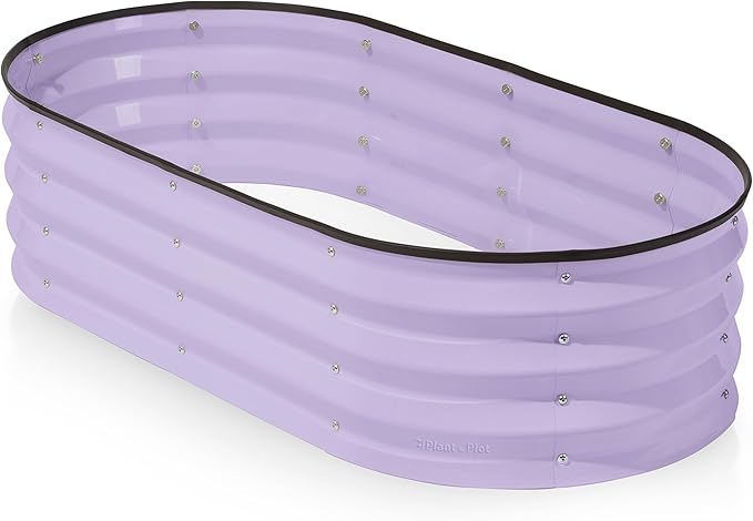 Galvanized Raised Garden Beds Outdoor // 4×2×1 ft Planter Raised Beds for Gardening, Vegetables, Flowers // Large Metal Garden Box (Lavender)