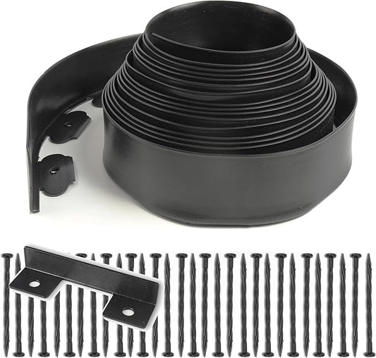 4 inch Tall Landscape Edging No Dig 33FT Garden Edging with 30 Spikes, Landscape Edging Border for Landscaping, Lawn, Flower Beds, Grass, Yard