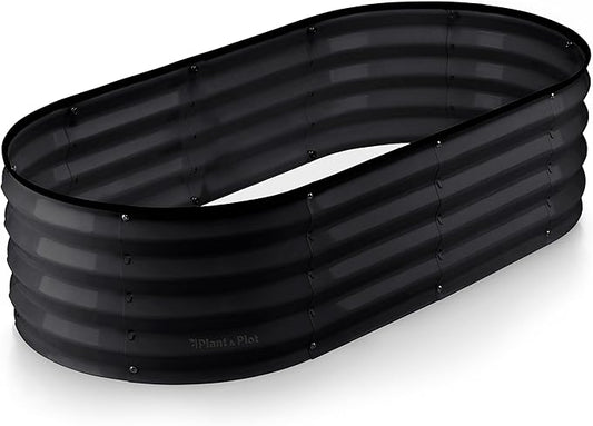 Galvanized Raised Garden Beds Outdoor // 4×2×1 ft Planter Raised Beds for Gardening, Vegetables, Flowers // Large Metal Garden Box (Black) // Patented Tool-Free Design