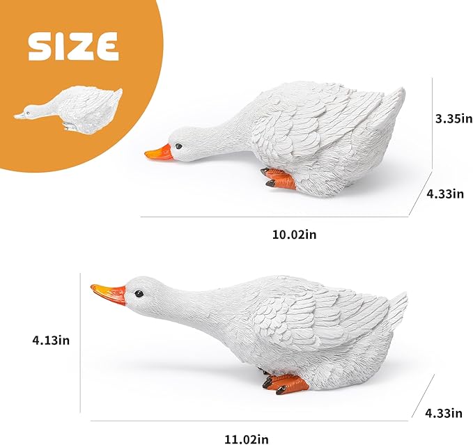 Garden Duck Statues Christmas Pond Decor Resin Goose Sculptures & Statues Funny Animal Outdoor Figurines Yard Art for Patio Pool Lawn, Ideal Gifts for Women Mom