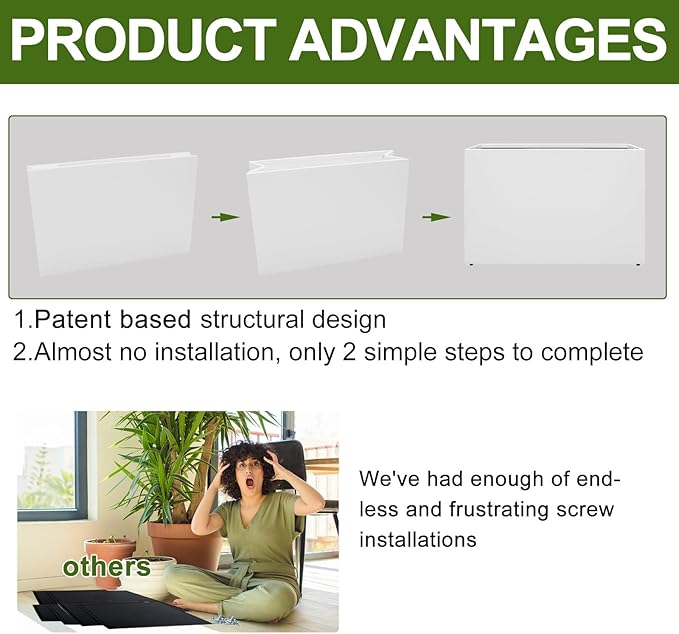 Galvanized Steel Planter Box-No Installation Required Metal Rectangular Block Long Box Planter Modern Outdoor Planters All-Weather Use with Drainage Holes for Patio/Porch, 36×24×12IN（White）