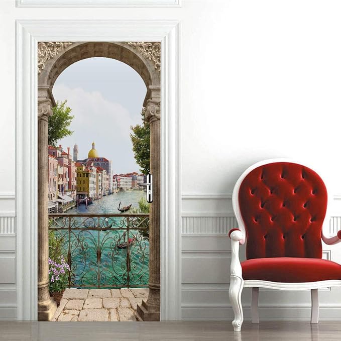 3D Door Stickers - Peel & Stick Murals - Landscape - Removable PVC Waterproof Door Poster - 37.4" x 84.6"