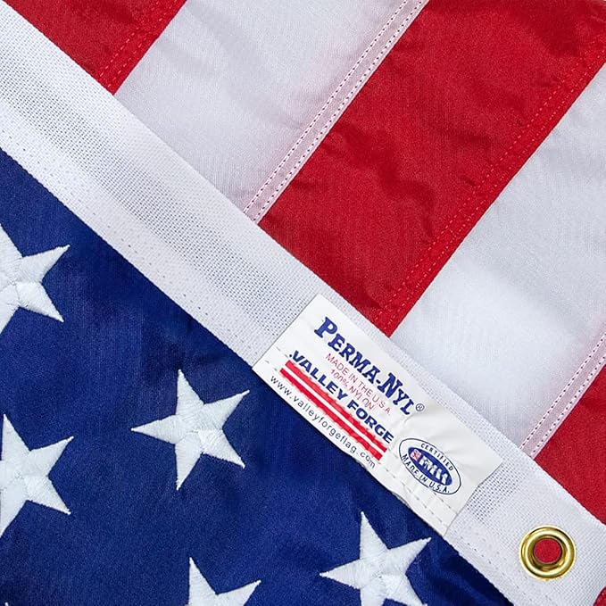 100% Made in the USA - 3'x5' ft – Perma-Nyl Sewn Nylon with Grommets - Sturdy, Durable, and Patriotic - Great For Gardens, Homes, Patios and Cars – By Valley Forge Flag
