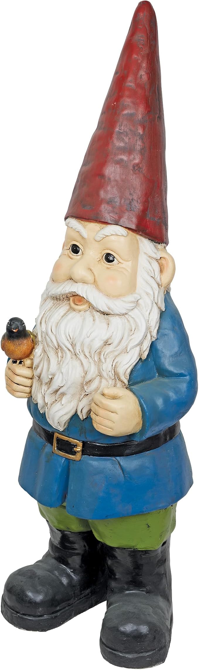 Alpine Corporation ZKD100 Jumbo Size Gnome with Bird Decor, Whimsical Gnome Statue for Patio & Garden, 48" H, Multicolor