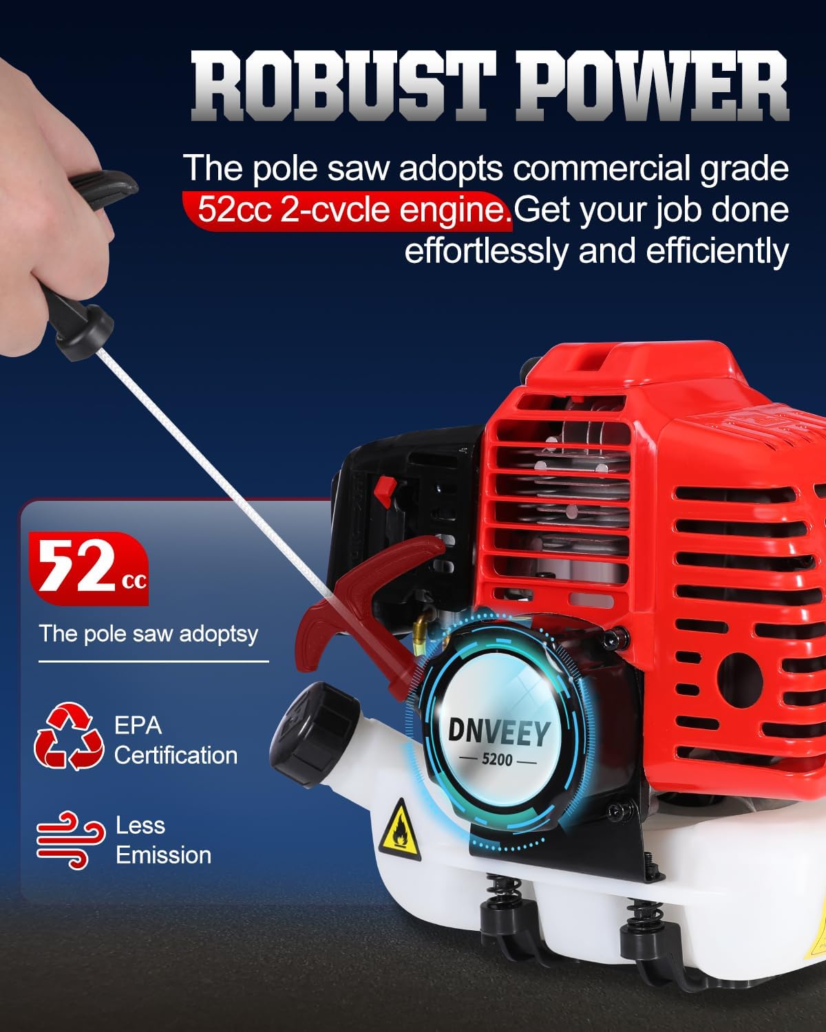 52cc Gas Powered Weed Eater and Brush Cutter 3-in-1, Heavy Duty Straight Shaft String Trimmer with Harness and 2 Heads for Tough Weeds, Grass, and Land Clearing (PT6082)