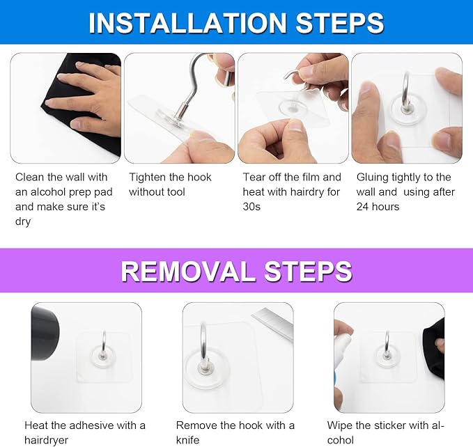 Adhesive Ceiling Hooks，10 Pack No Drill Ceiling Hanging Hook for Hanging Plants Lanterns,Wind Chimes Stainless Steel Outdoor Adhesive Hooks