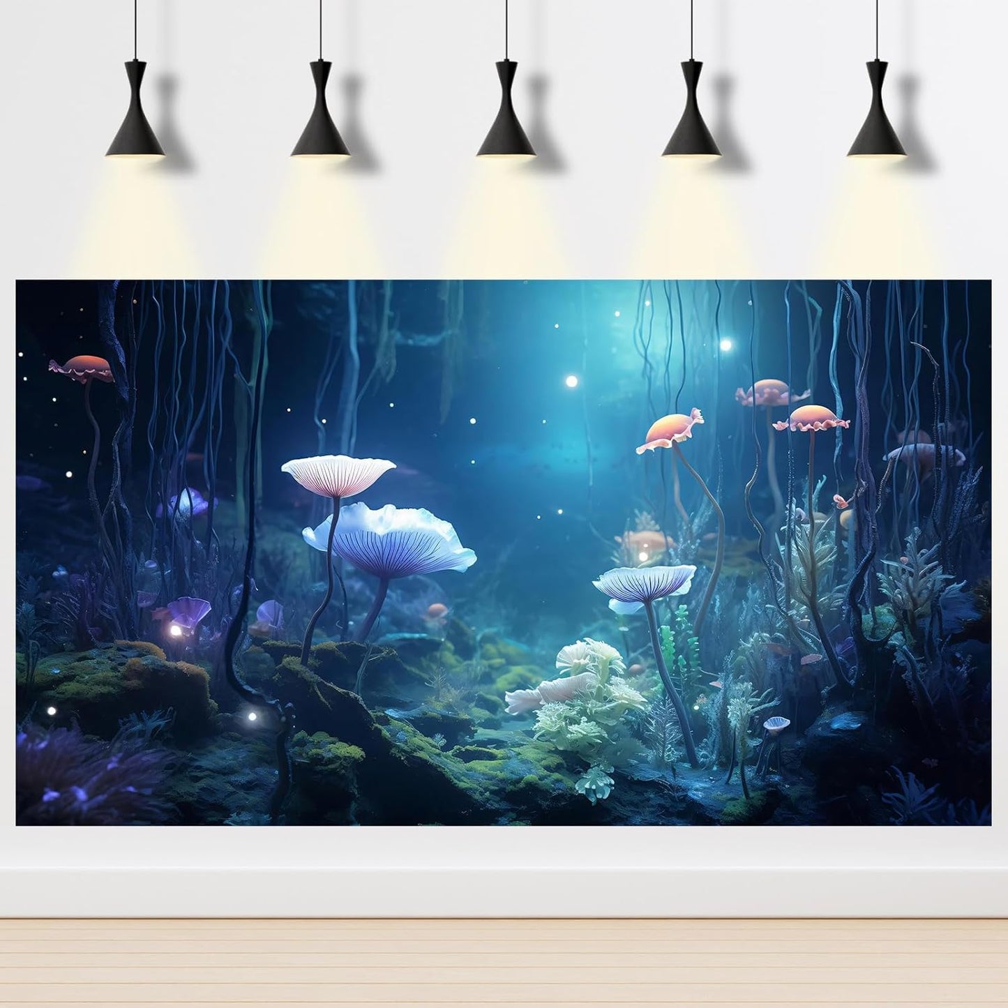Aquarium Background Surreal Underwater Garden Fish Tank Background Lush Moss Aquatic Plants Tropical Style Landscape Terrarium Tank Backgrounds Under Sea World Aquarium Tank Wallpaper Poster 72x24in