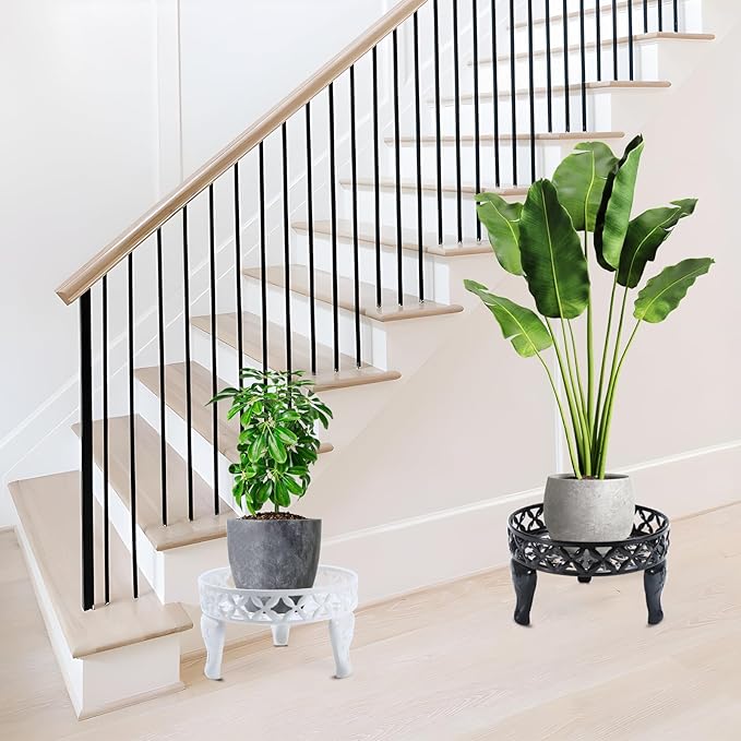 2 Pack White Plant Stand, Metal Plant Stands Outdoor Indoor, Anti-Rust Planter Stands Plant Shelf, Flower Pot Stands for Multiple Plants,Display Shelves Potted Plant Holders for Garden Patio