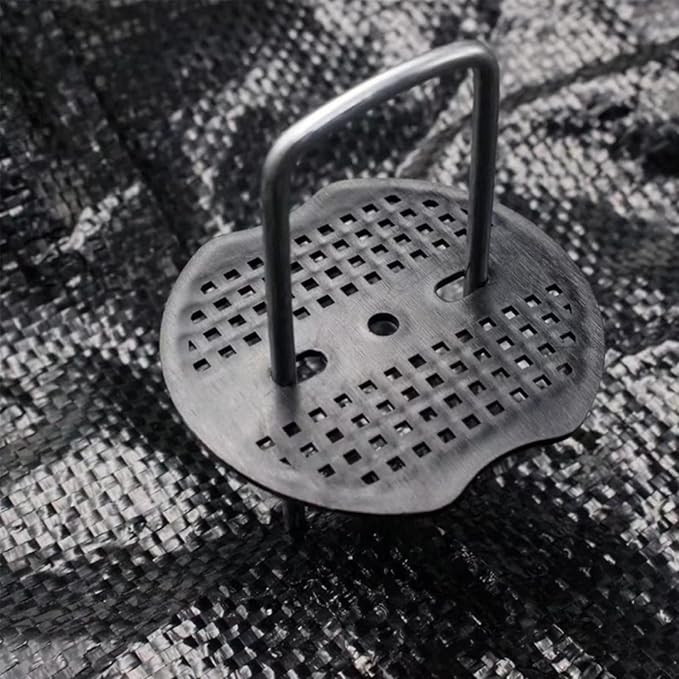 50 PCS Garden Landscape Stakes Staples and Gasket, Thick Heavy Duty Yard Ground Pin for Weed Barrier SodFabric for Weed Barrier Irrigation Tubing Garden Decor, Securing Lawn Fabric, Weed Barrier