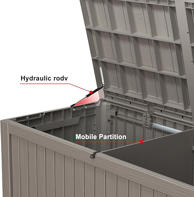 150 Gallon Outdoor Storage Box – Waterproof Deck Box for Patio & Garden,Light Brown