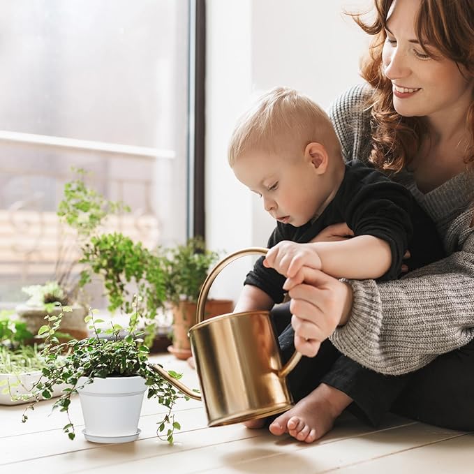 4 inch Small Plastic Nursery Pots, Seedling Pots, 16 Pack Plant Pots for Indoor Outdoor Plants, Flower Pots with Drainage Holes and Saucers, Decorative Planters for House Plants, White