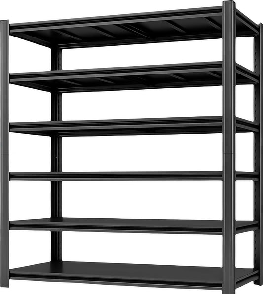 6-Tier 55" W x 24" D x 84" H Garage Shelving 3500LBS Storage Shelves Heavy Duty Metal Shelf Unit Adjustable Basement Industrial Storage Racks (6T-84 * 55 * 24)
