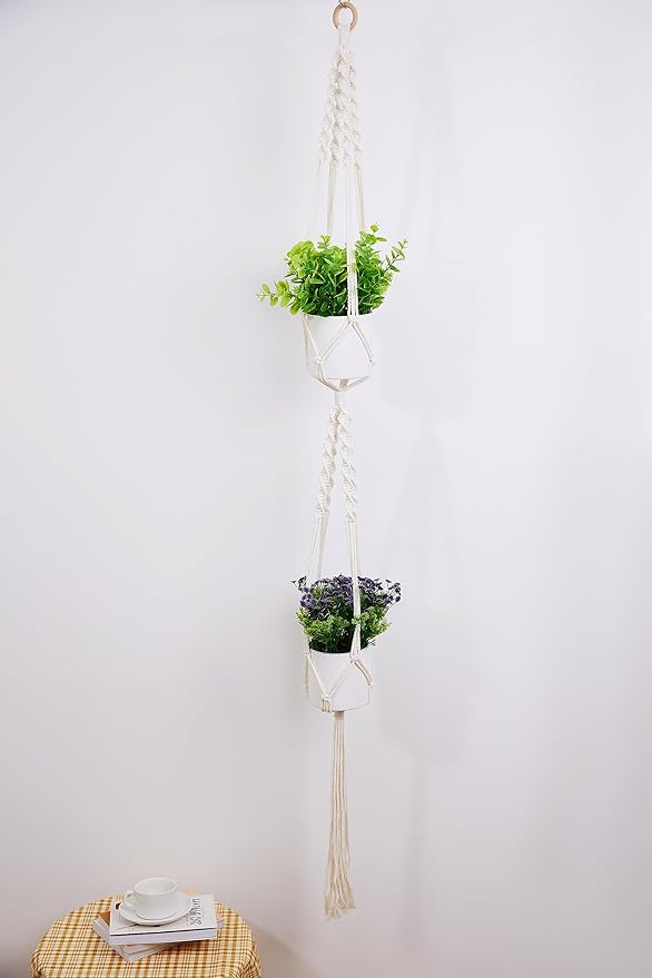 5 Packs Plant Hangers Indoor, Macrame Plant Hangers, Indoor Plant Hangers, Indoor Planter, Wall Plant Hanger, Hanging Planters for Indoor Plants, Hanging Planters for Outdoor Plants, Plant Lover Gifts